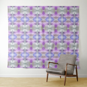 Polygonale geometrische violette lila Pixel squ Wandteppich