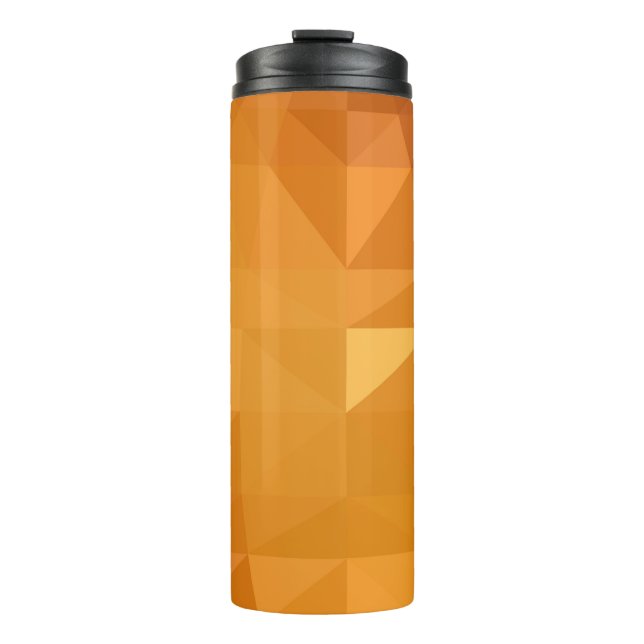 Polygonale, hellorange Abbildung Thermosbecher (Vorderseite)