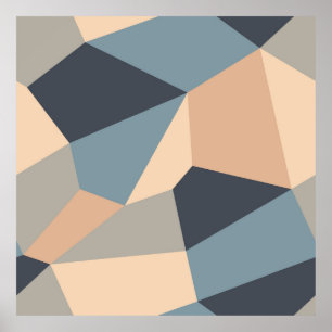 Polygonale, nahtlose Muster, mehrfarbig Poster