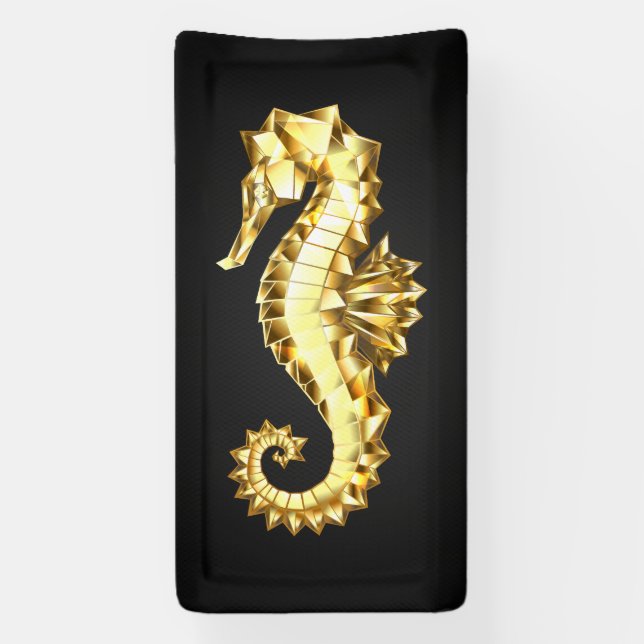 Polygonales Gold-Seepferd Banner (Vertikal)