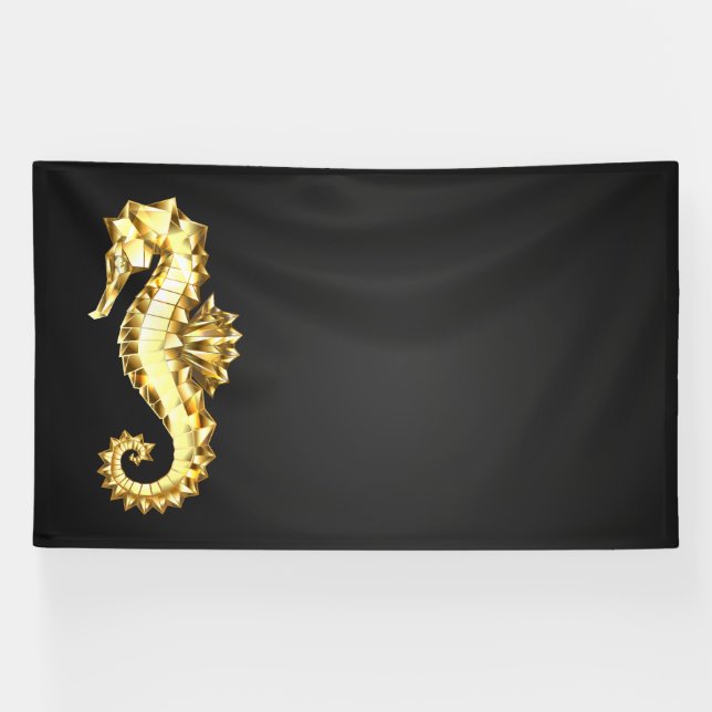 Polygonales Gold-Seepferd Banner (Horizontal)