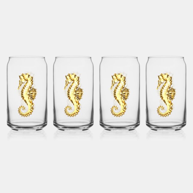 Polygonales Gold-Seepferd Dosenglas (Vorderseite)