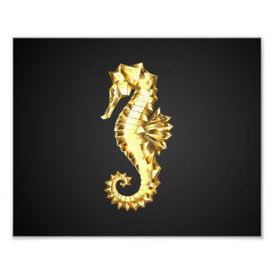 Polygonales Gold-Seepferd Fotodruck