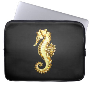 Polygonales Gold-Seepferd Laptopschutzhülle