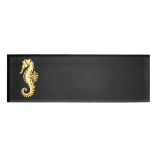 Polygonales Gold-Seepferd Namenschild