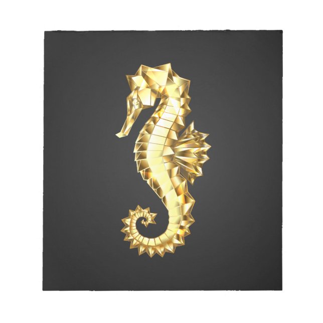 Polygonales Gold-Seepferd Notizblock (Vorderseite)