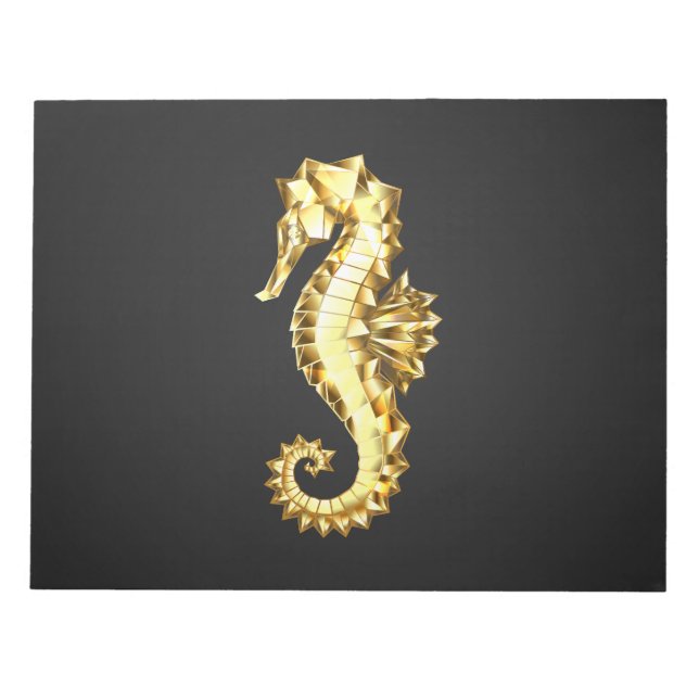 Polygonales Gold-Seepferd Notizblock (Vorderseite)
