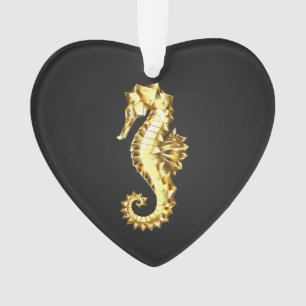 Polygonales Gold-Seepferd Ornament