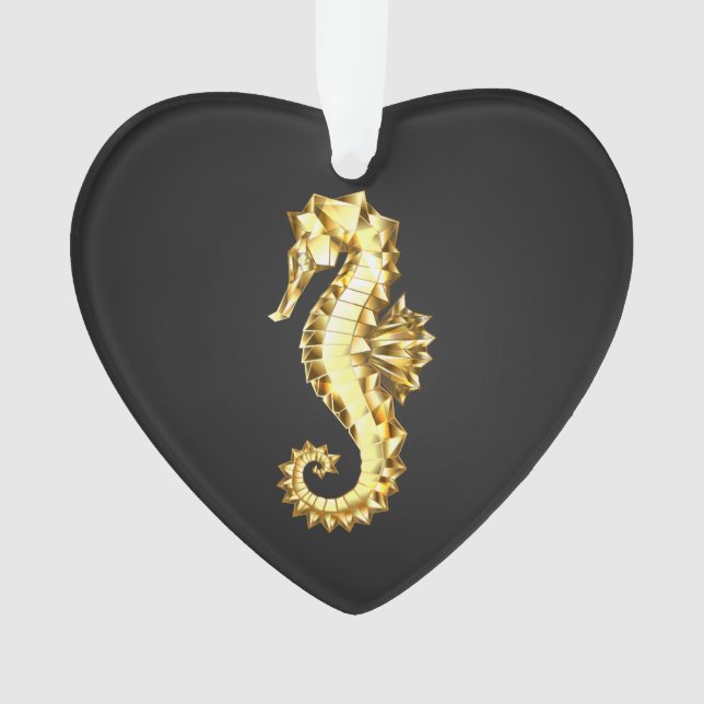 Polygonales Gold-Seepferd Ornament (Vorderseite)