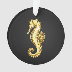 Polygonales Gold-Seepferd Ornament