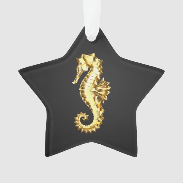 Polygonales Gold-Seepferd Ornament (Vorderseite)