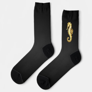 Polygonales Gold-Seepferd Socken