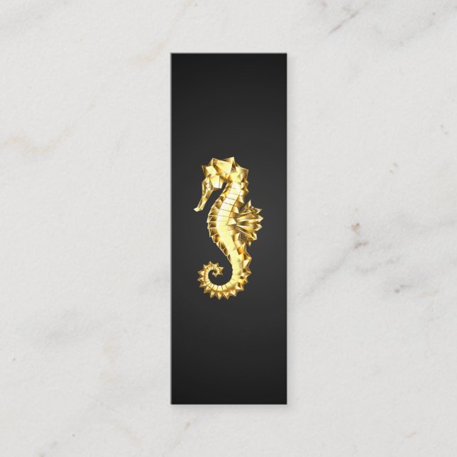 Polygonales Gold-Seepferd Telefonnummerkarte (Vorderseite)