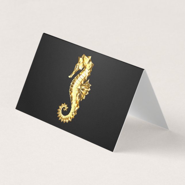 Polygonales Gold-Seepferd Visitenkarten (Vorderseite)