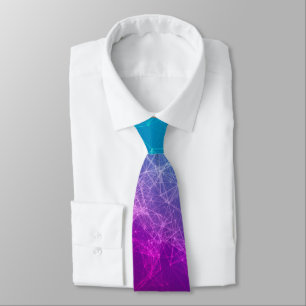 Polygonales lila u. blaues Ombre Krawatte