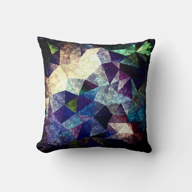 Polygonales Marmormuster. Frohe Weihnachten! Throw Kissen (Vorderseite)