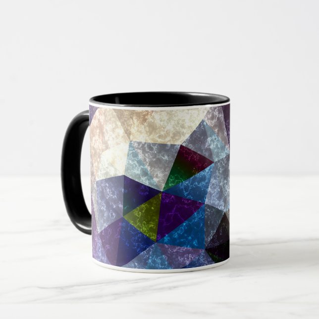 Polygonales Marmormuster Tasse (Vorderseite Links)