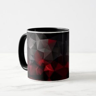 Polygonales, schwarz und rot tasse