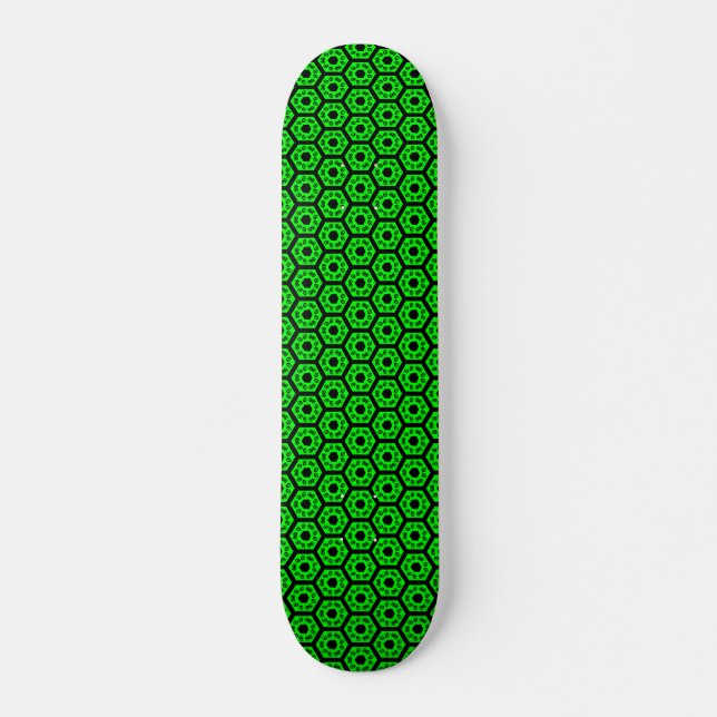 Polygonen v1 - Schwarz und Grün Skateboard (Vorne)