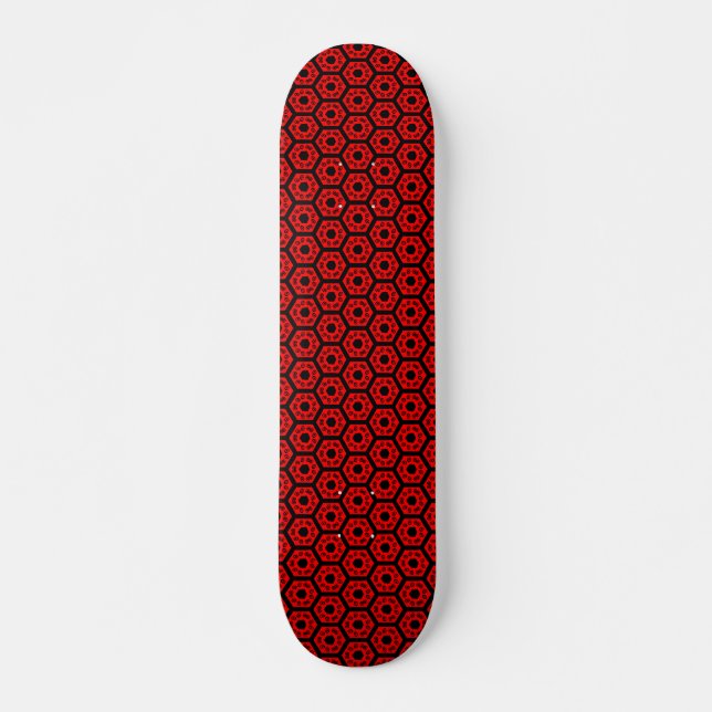 Polygonen v1 - Schwarz und Rot Skateboard (Vorne)