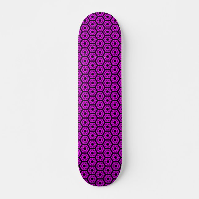 Polygons v1 - Schwarz und Magenta Skateboard (Vorne)