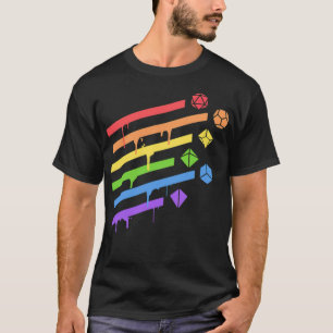 Polyhedral Dice Set Rainbow LGBT Pride - Standard- T-Shirt