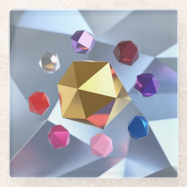 Polyhedron Geometric Shapes Untersetzer (Vorderseite)