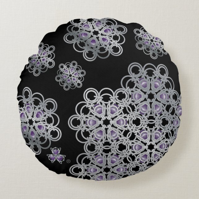 PolyHexaBloom Chainmaille Pillow Rundes Kissen (Vorderseite)