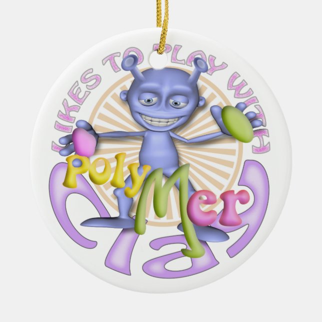 Polymer-Lehm-Künstler-personalisierte Verzierung Keramik Ornament (Vorne)