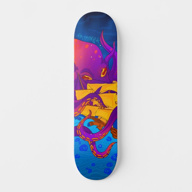 Polymorph Kraken Attack Skateboard (Vorderseite)