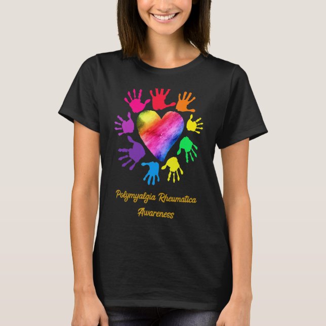 Polymyalgie Rheumatica Awareness Hands T-Shirt (Vorderseite)