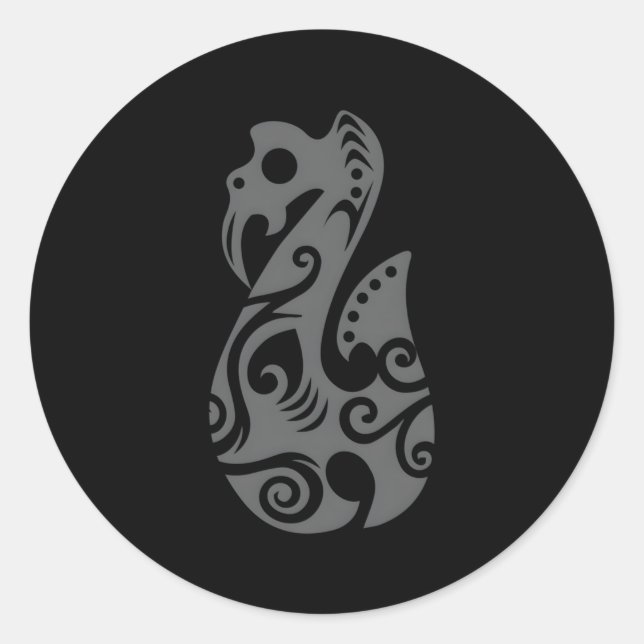Polynesia Maori Aia Spiritueller Stamm Tattoo New  Runder Aufkleber (Vorderseite)