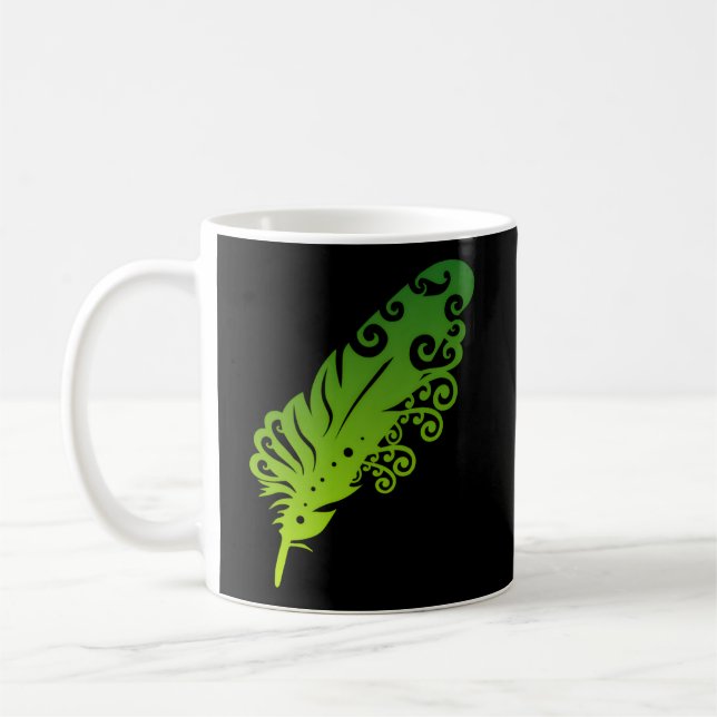 Polynesia Maori Feather Tribal Tattoo Neuseeland Kaffeetasse (Links)