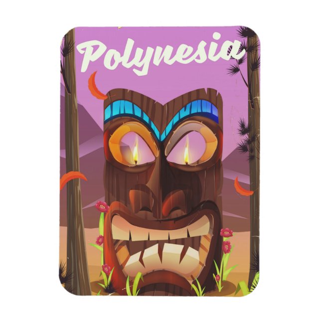 Polynesia Tiki maske Magnet (Vertikal)