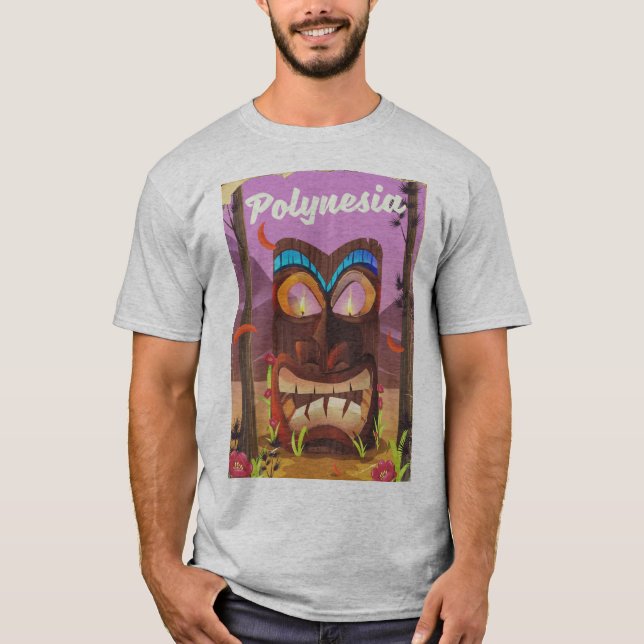 Polynesia Tiki maske T-Shirt (Vorderseite)