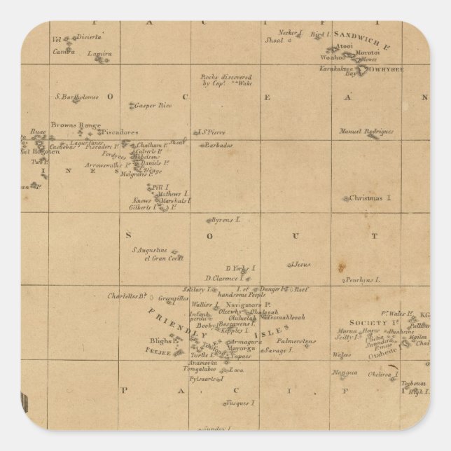 Polynesien 2 quadratischer aufkleber (Vorderseite)