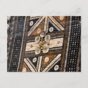 Polynesien, Königreich Tonga. Detail von Tapa Postkarte