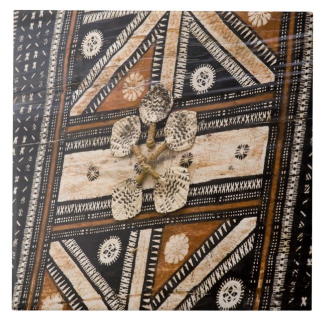 Polynesien, Königreich Tonga. Tapa Fliese (Vorderseite)