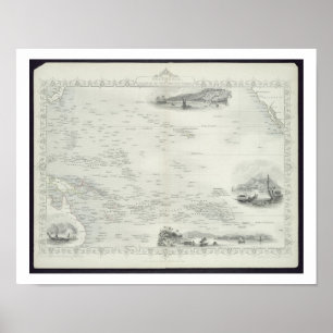 Polynesien oder Inseln im Pazifischen Ozean, aus e Poster