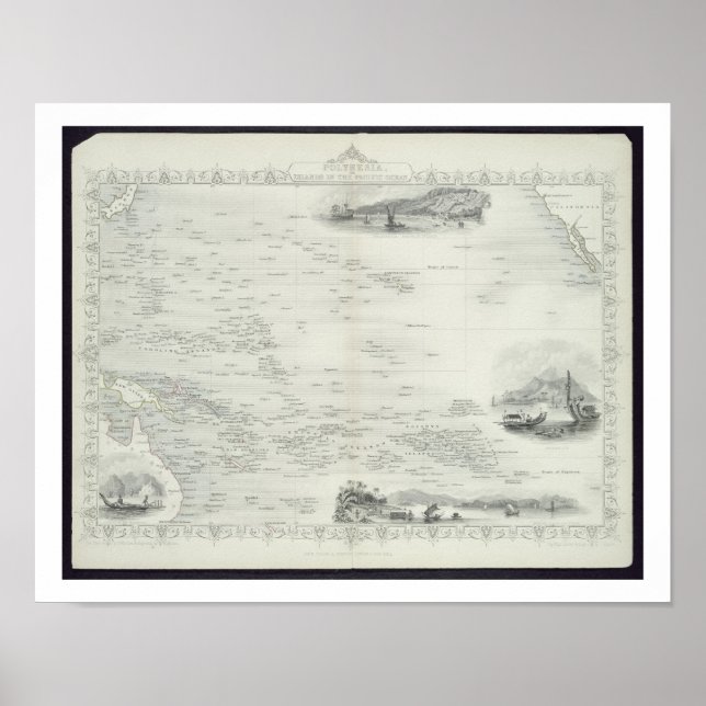 Polynesien oder Inseln im Pazifischen Ozean, aus e Poster (Vorne)