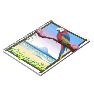 Polynesien-Strand-Reiseposter Notizblock