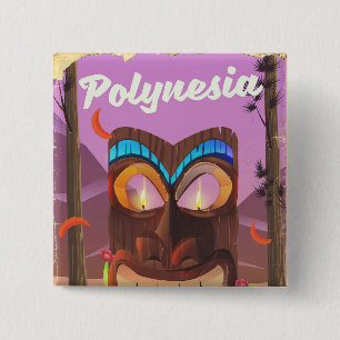 Polynesien-Tiki-Maske Button