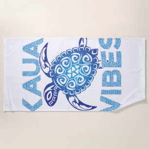 Polynesische Blaue Stammes-Schildkröte Kauai Vibes Strandtuch