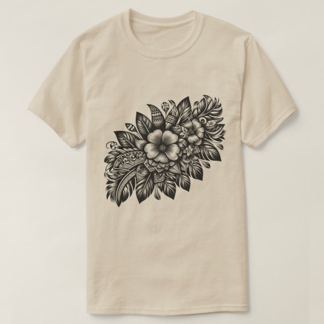 Polynesische Blume T-Shirt (Design vorne)
