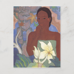 Polynesische Frau und Tiki von Arman Manookian, 19 Postkarte