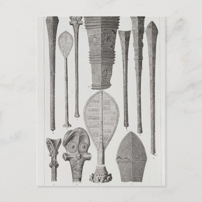 Polynesische Klubs und Rangabzeichen Postkarte (Vorderseite)