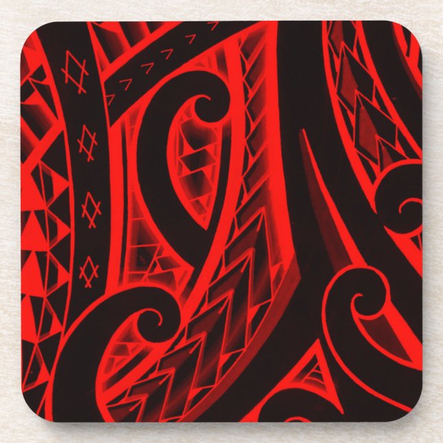 Polynesische/Maori- Arttätowierungs-Entwurfsmuster Untersetzer (Vorderseite)