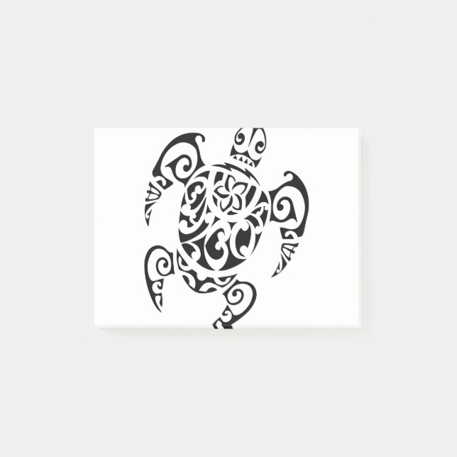 Polynesische Maori-Tätowierung von Meeresschildkrö Post-it Klebezettel (Vorderseite)