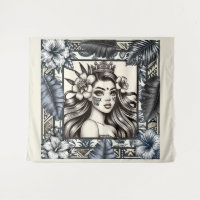 Polynesische Prinzessin Blaues Blumen-Tribal