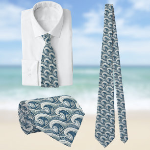 Polynesische Strandwaves und Blume Ethnisches Must Krawatte